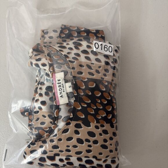 Andree by Unit Animal Leopard Print Baby Doll Top Women's Size Small Style 19899 - Picture 14 of 14